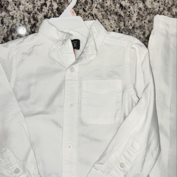 The Children's Place long sleeve white button top,white unbranded pants - Picture 2 of 3